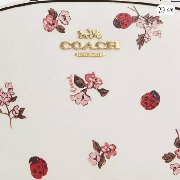 Coach White Floral Ladybug Print Crossbody Bag - Picture 3 of 6